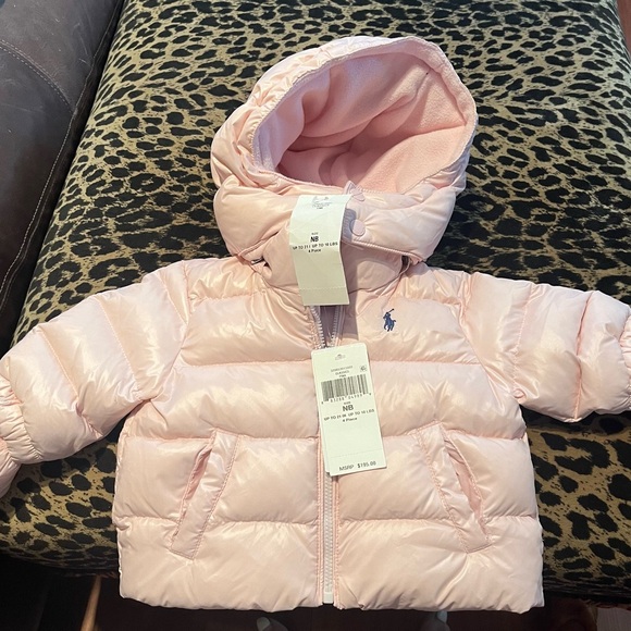 🩷 Ralph Lauren Baby Girl Pink Down Puffer Jacket Snowsuit | 4pc Set | NB - Picture 7 of 13